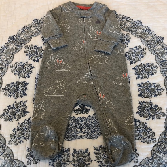 NWOT! Baby Gap Easter Bunny Footed Sleeper Carrot 0-3M - Picture 2 of 5